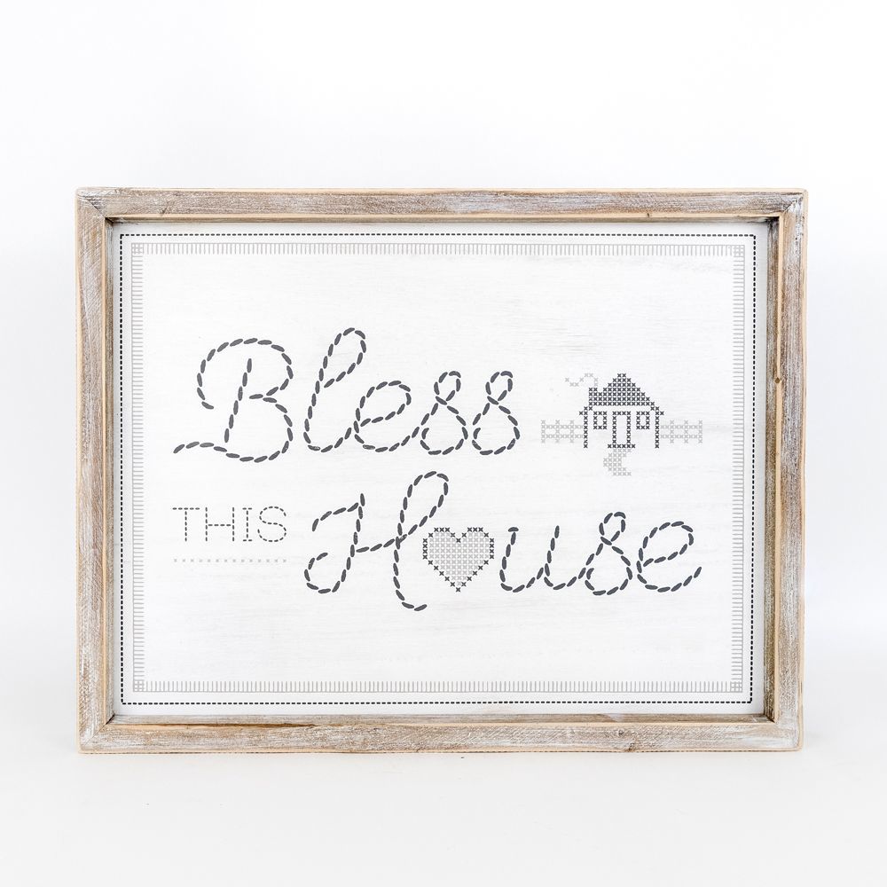 Reversible Wooden framed sign (HOME/ BLESS) - The Nifty Decor