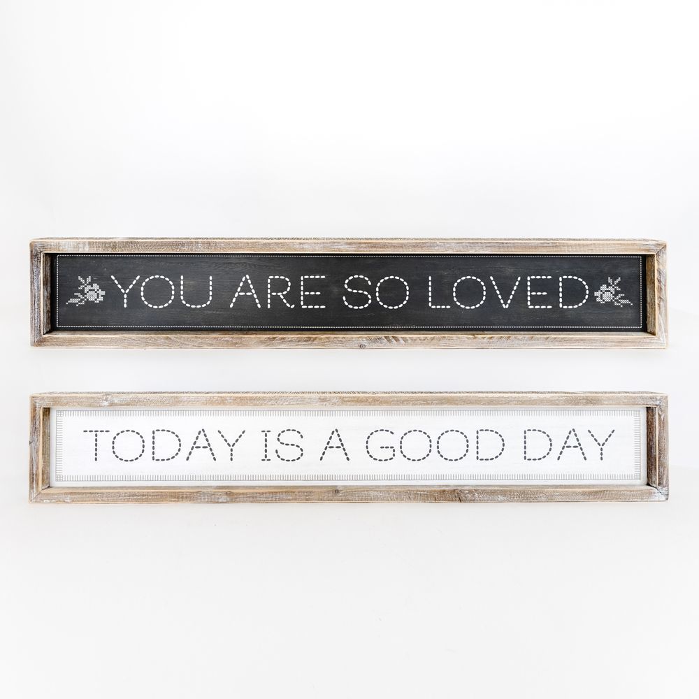 Reversible Wooden framed sign(LOVED/ TODAY) - The Nifty Decor