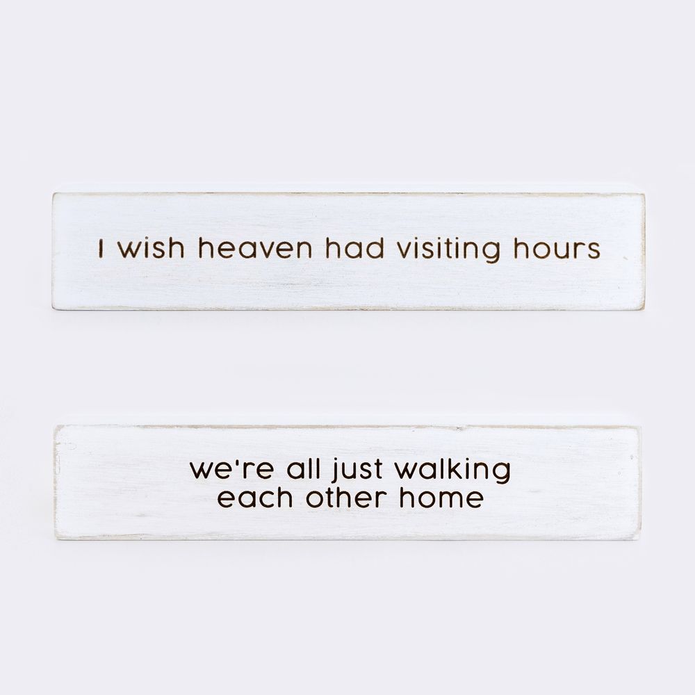 Reversible wood block sign (VISITING HOURS) - The Nifty Decor