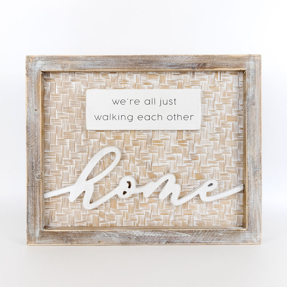 Bamboo wood framed sign (HOME) - The Nifty Decor
