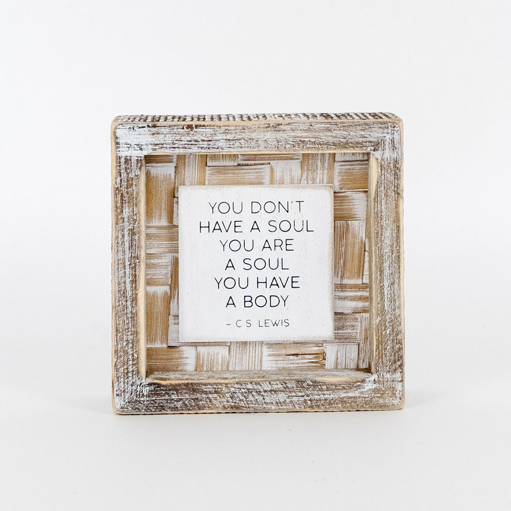 Bamboo wood framed sign (SOUL) - The Nifty Decor