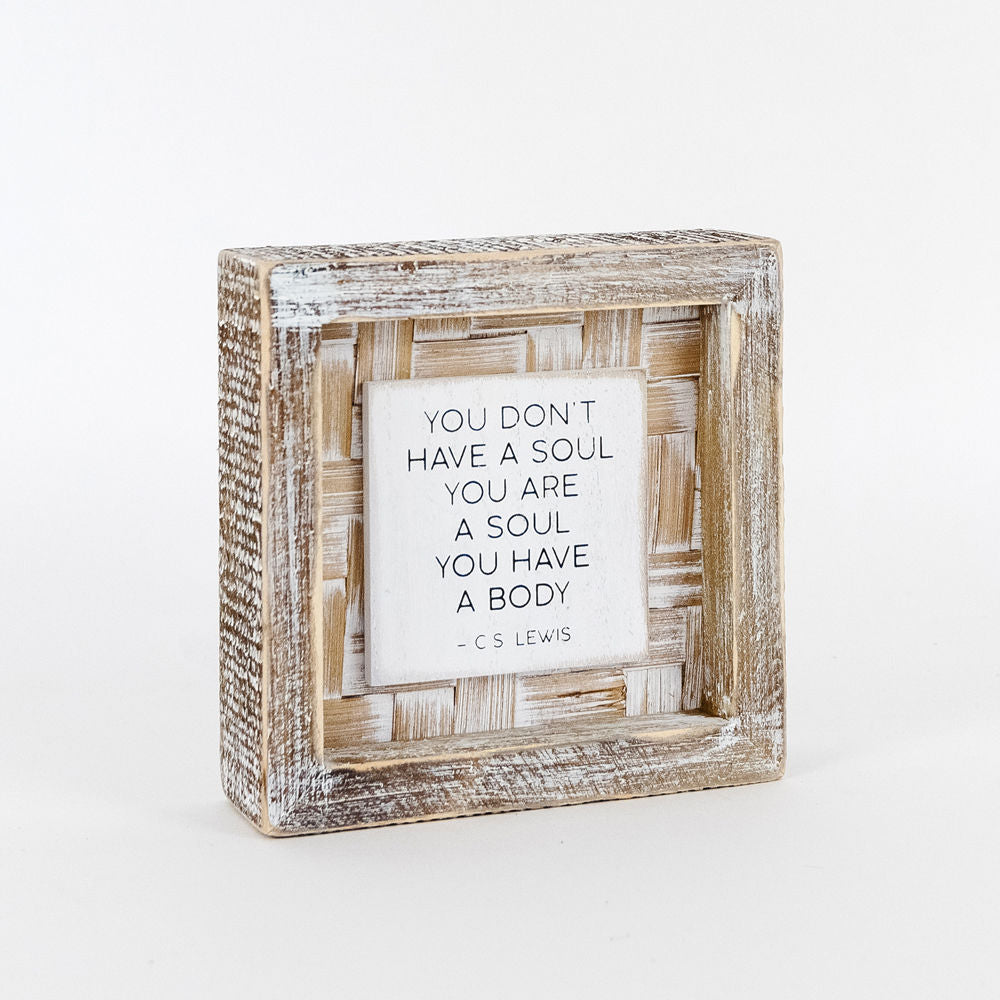 Bamboo wood framed sign (SOUL) - The Nifty Decor