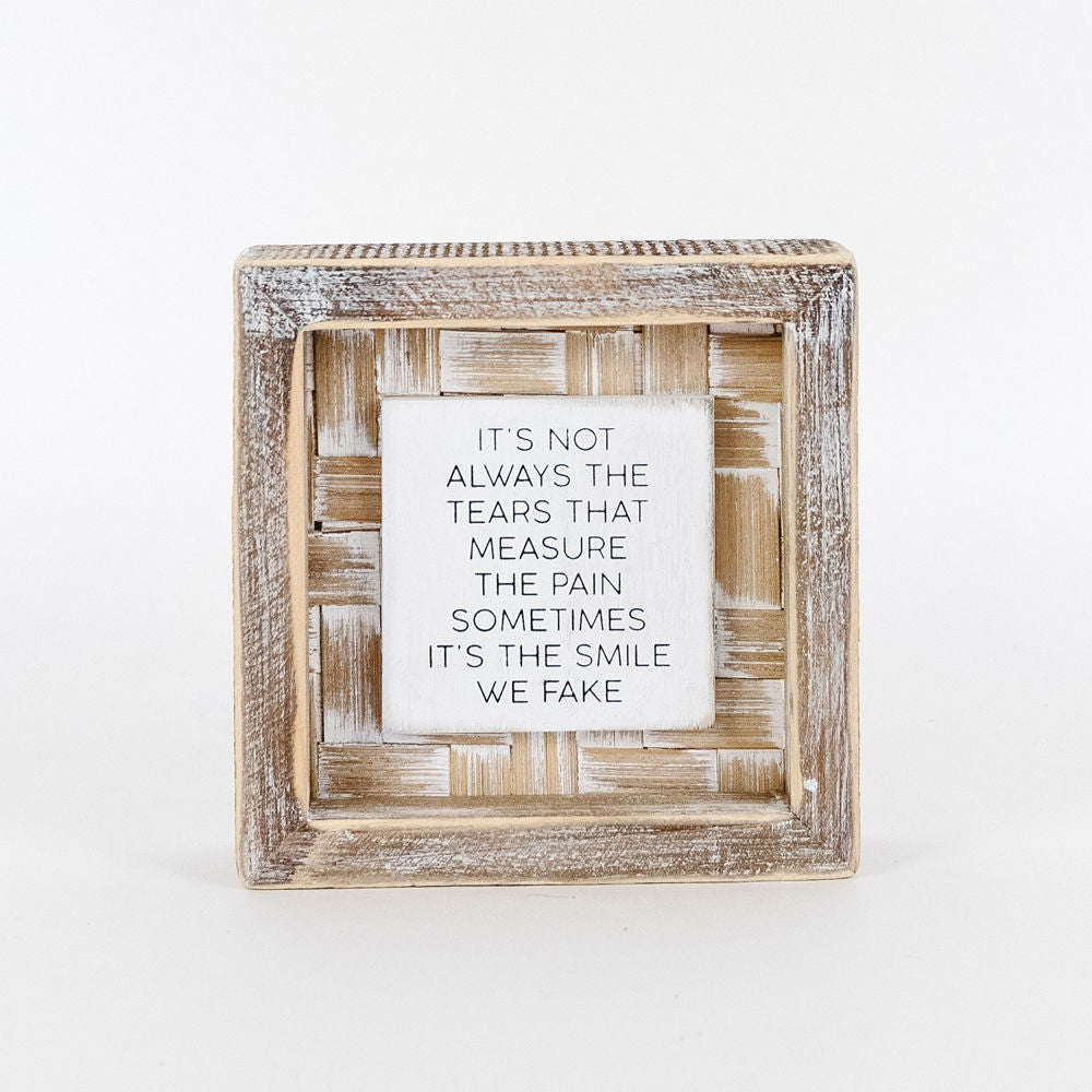 Bamboo wood framed sign (SMILE) - The Nifty Decor