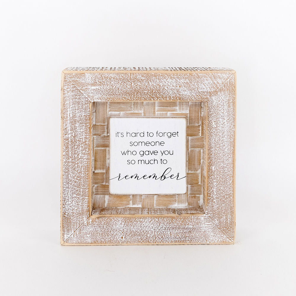 Bamboo wood framed sign (REMEMBER) - The Nifty Decor