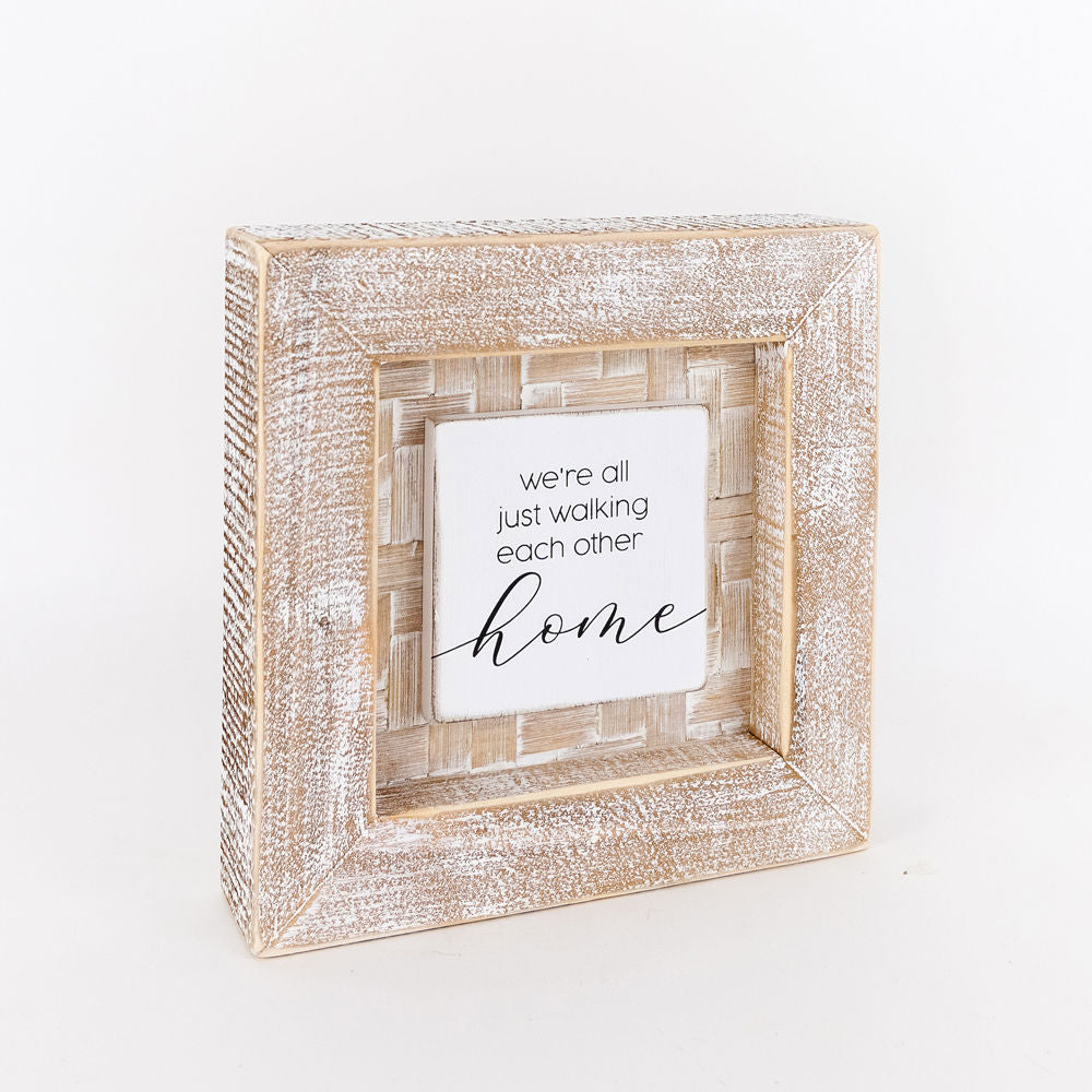Square wood framed sign (HOME) - The Nifty Decor