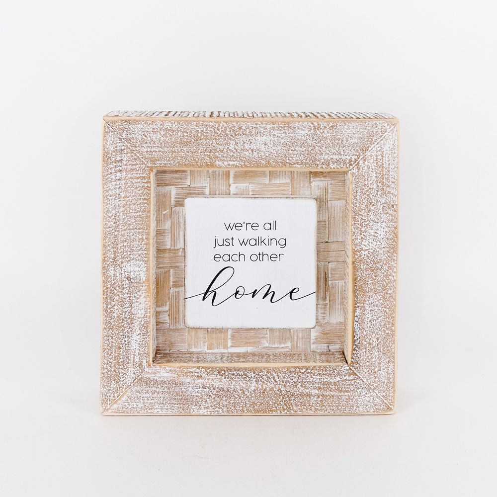 Square wood framed sign (HOME) - The Nifty Decor