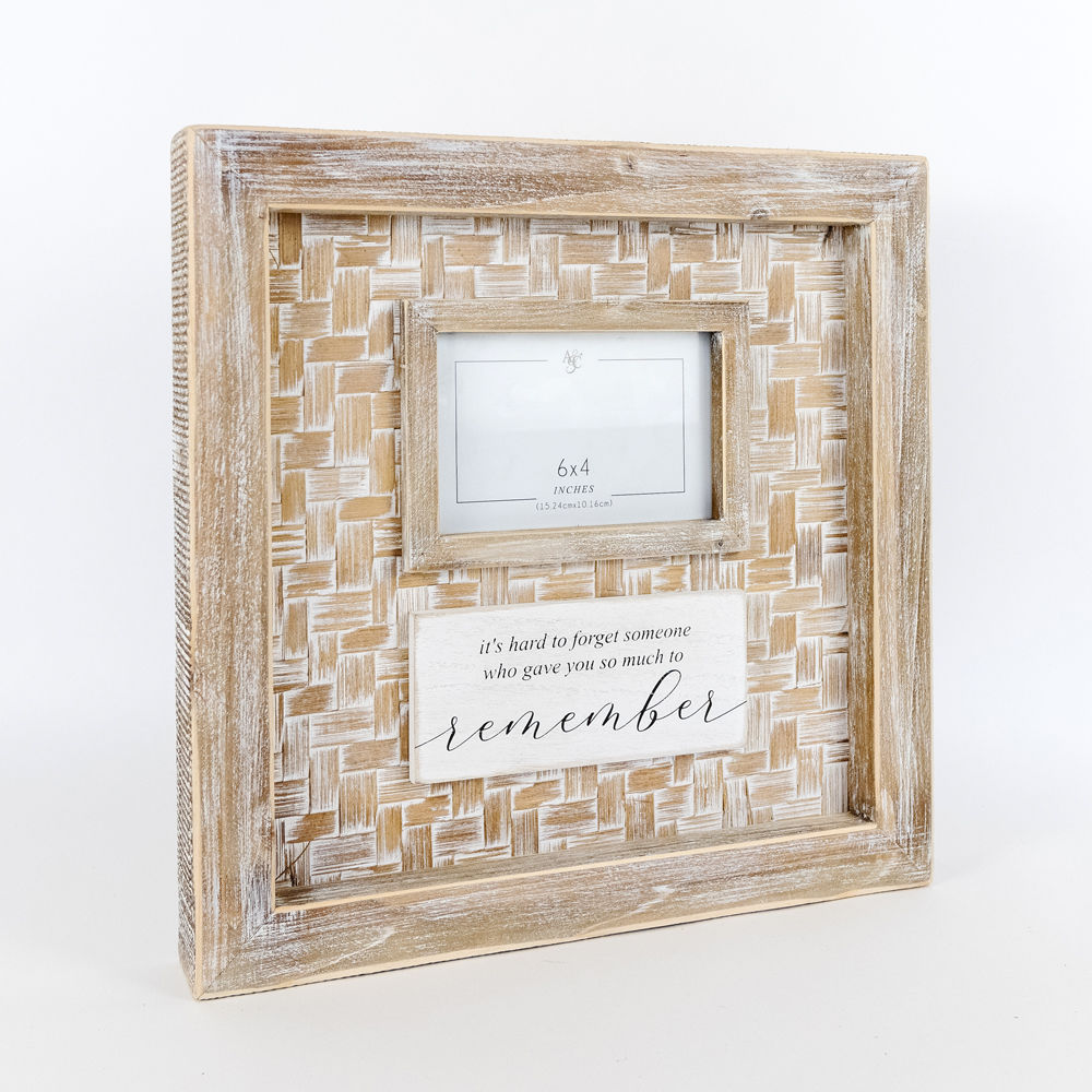 Bamboo wood Photo frame signs (REMEMBER) - The Nifty Decor