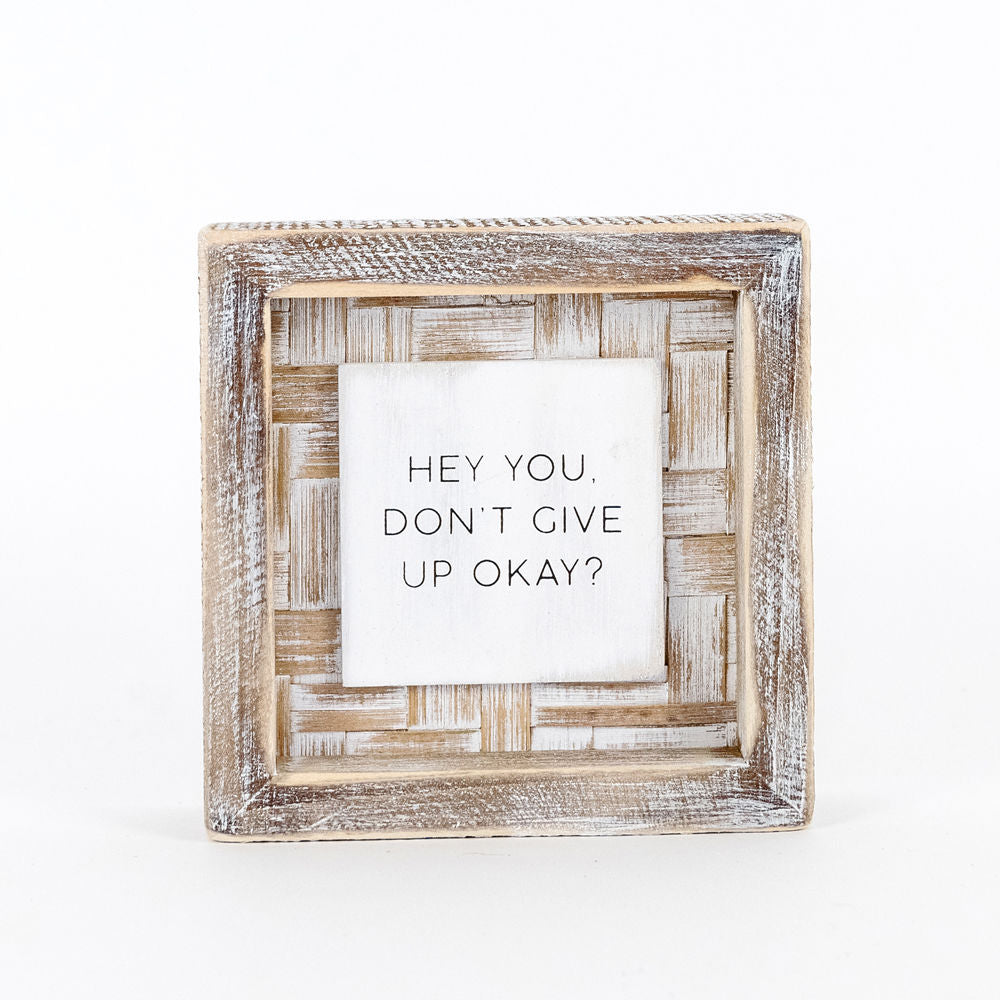 Square wood framed sign (HEY YOU) - The Nifty Decor