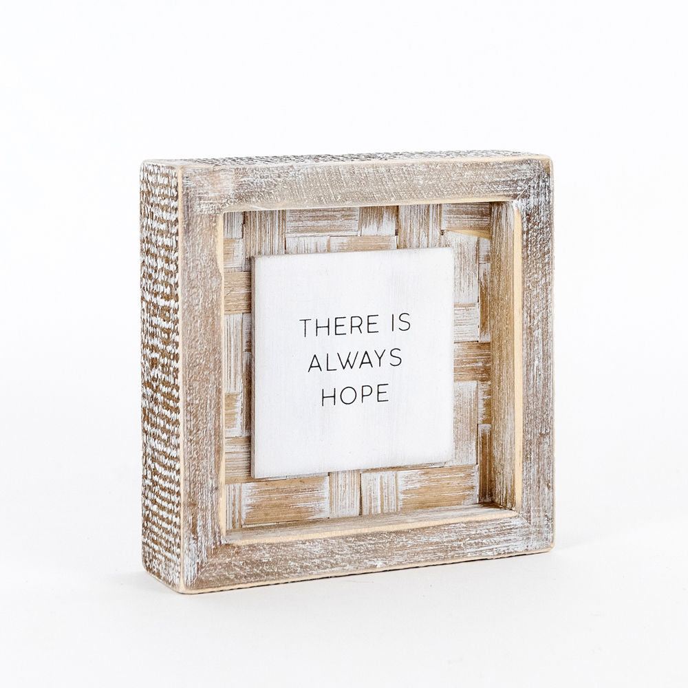 Square wood framed sign (HOPE) - The Nifty Decor