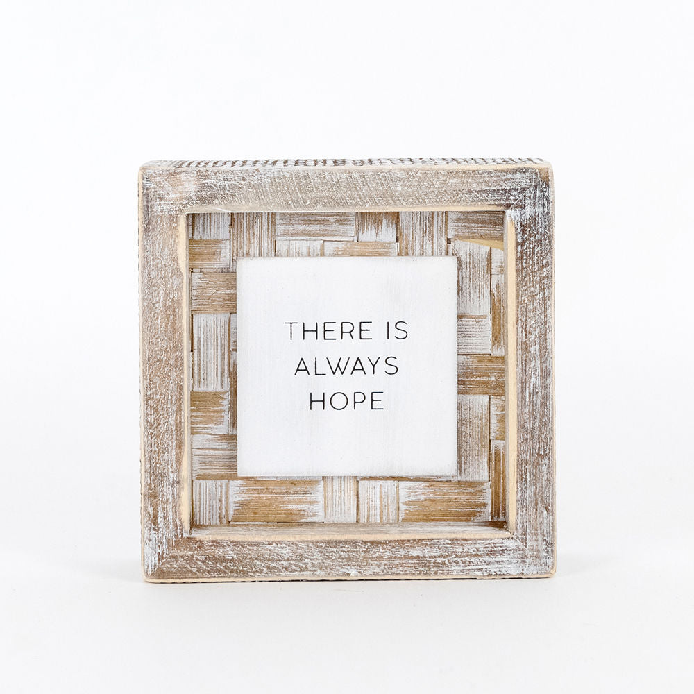 Square wood framed sign (HOPE) - The Nifty Decor