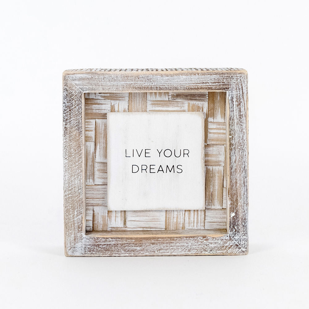 Square wood framed sign (DREAMS) - The Nifty Decor