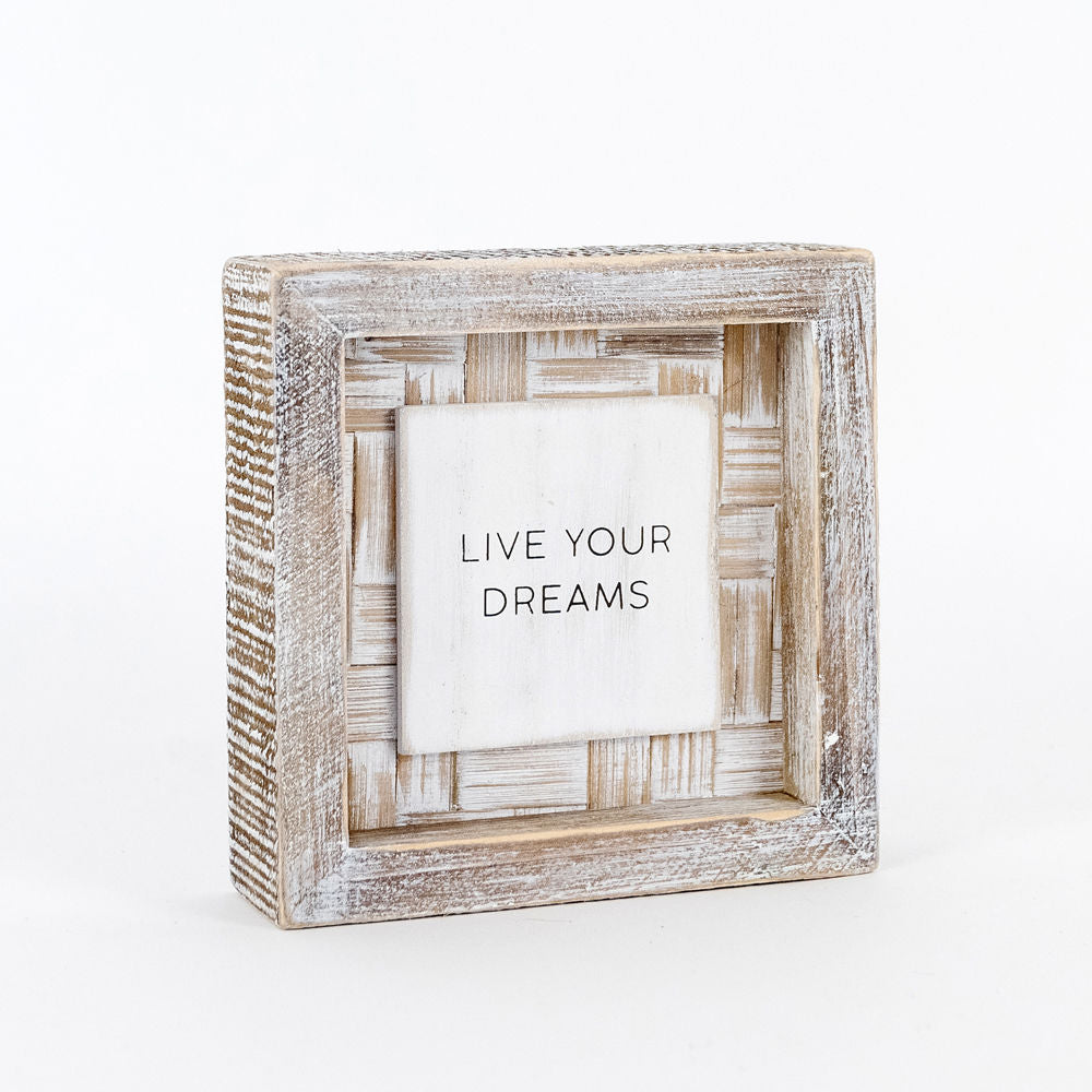 Square wood framed sign (DREAMS) - The Nifty Decor