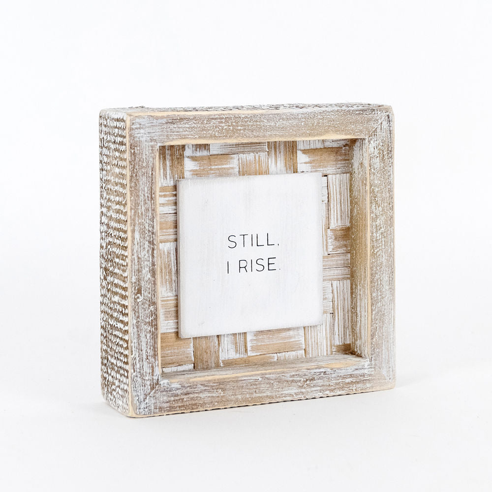 Bamboo wood framed sign (STILL RISE) - The Nifty Decor