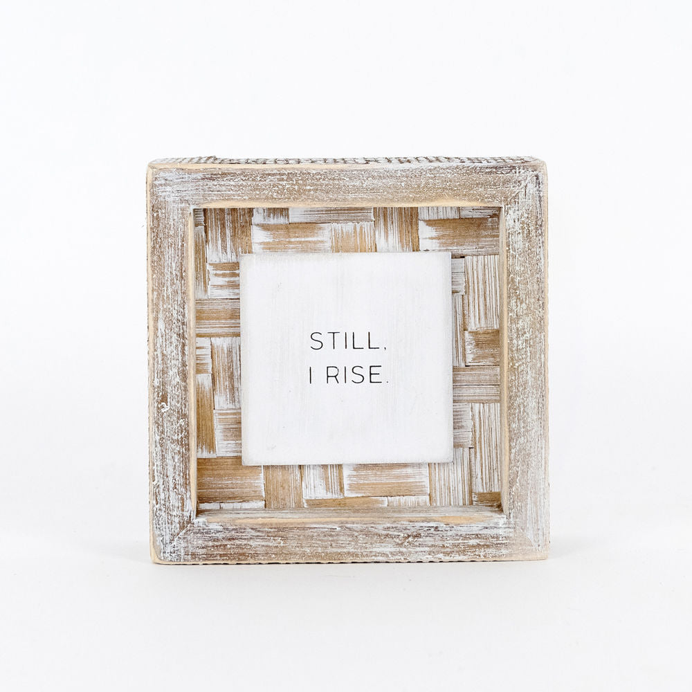 Bamboo wood framed sign (STILL RISE) - The Nifty Decor