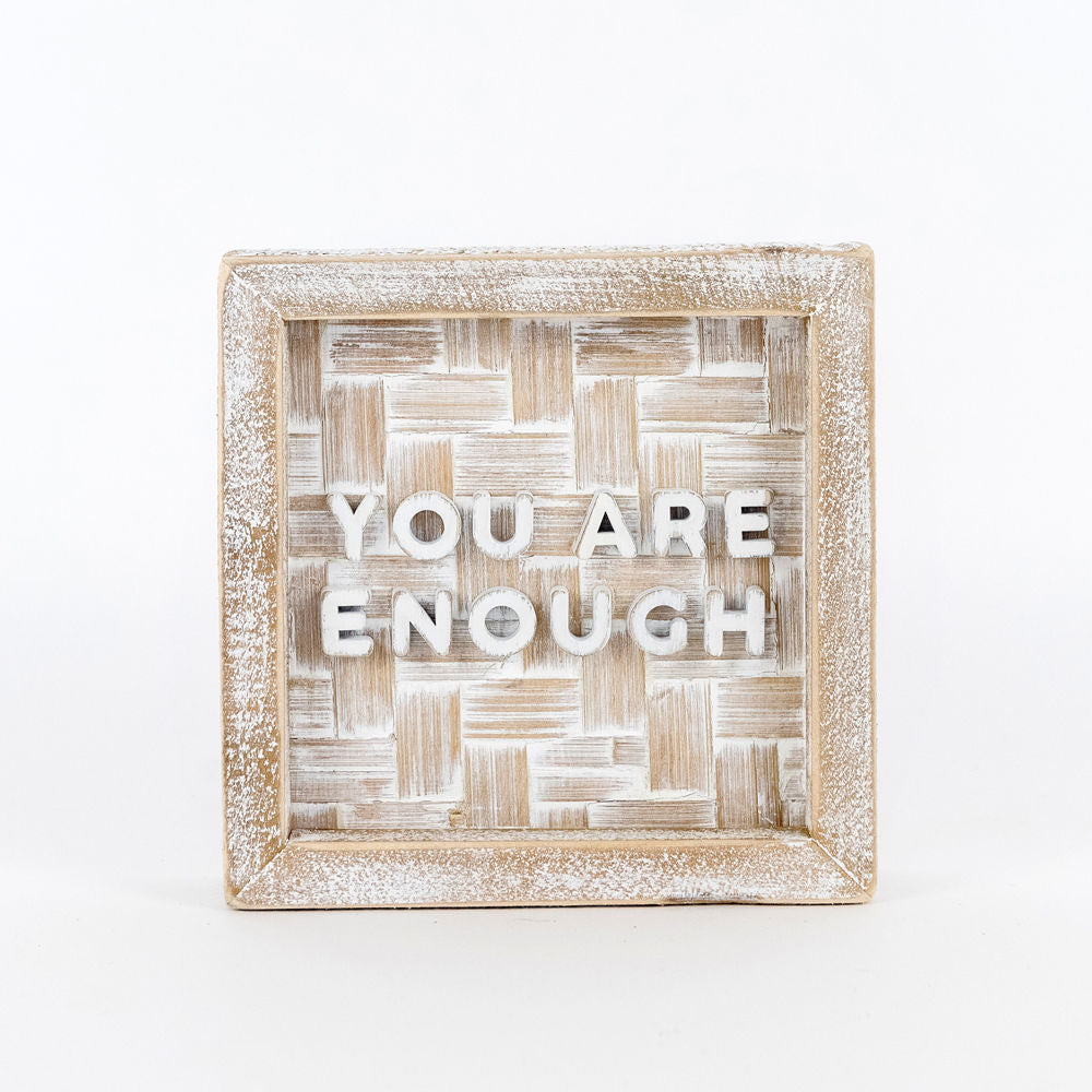 Bamboo wood framed sign (YOU ENOUGH) - The Nifty Decor