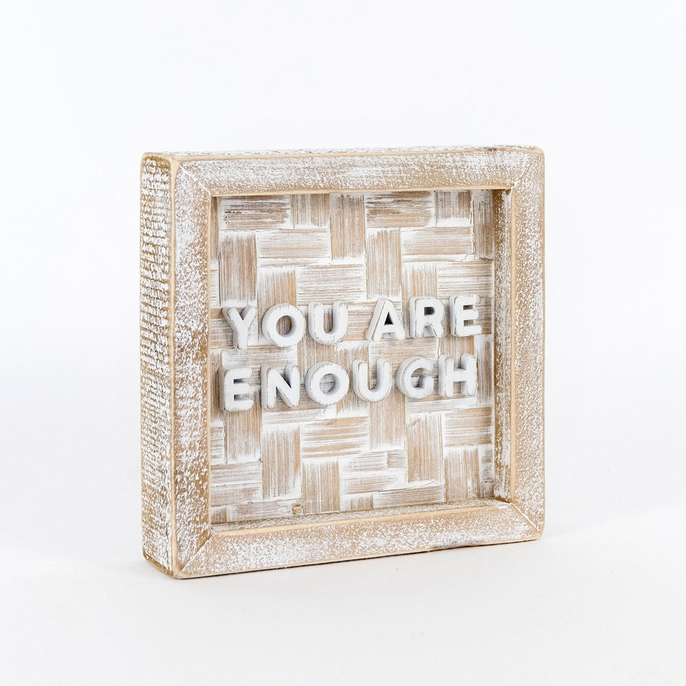Bamboo wood framed sign (YOU ENOUGH) - The Nifty Decor