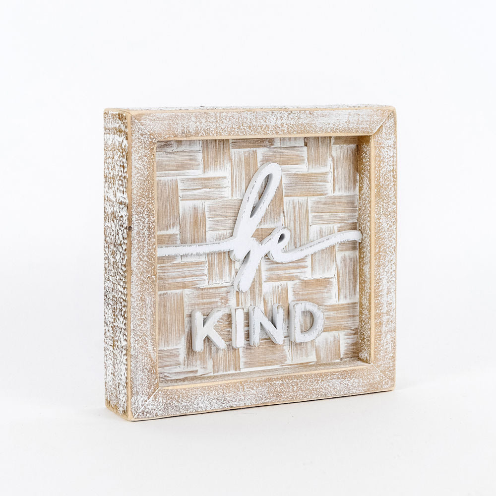Natural wood framed sign (BE KIND) - The Nifty Decor