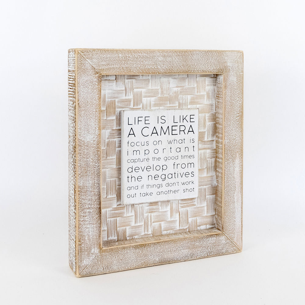 Bamboo Wood Framed sign (CAMERA) - The Nifty Decor