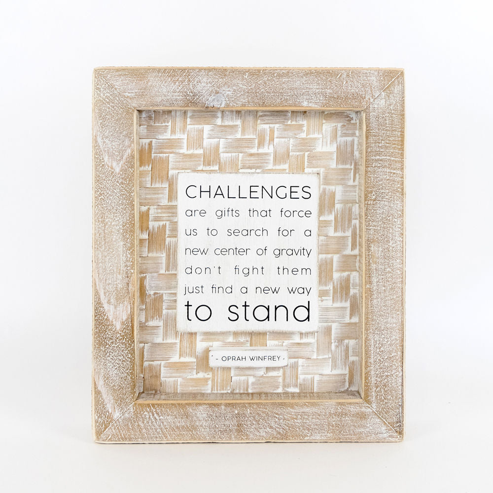 Criss cross wood Framed sign (CHALLANGES) - The Nifty Decor
