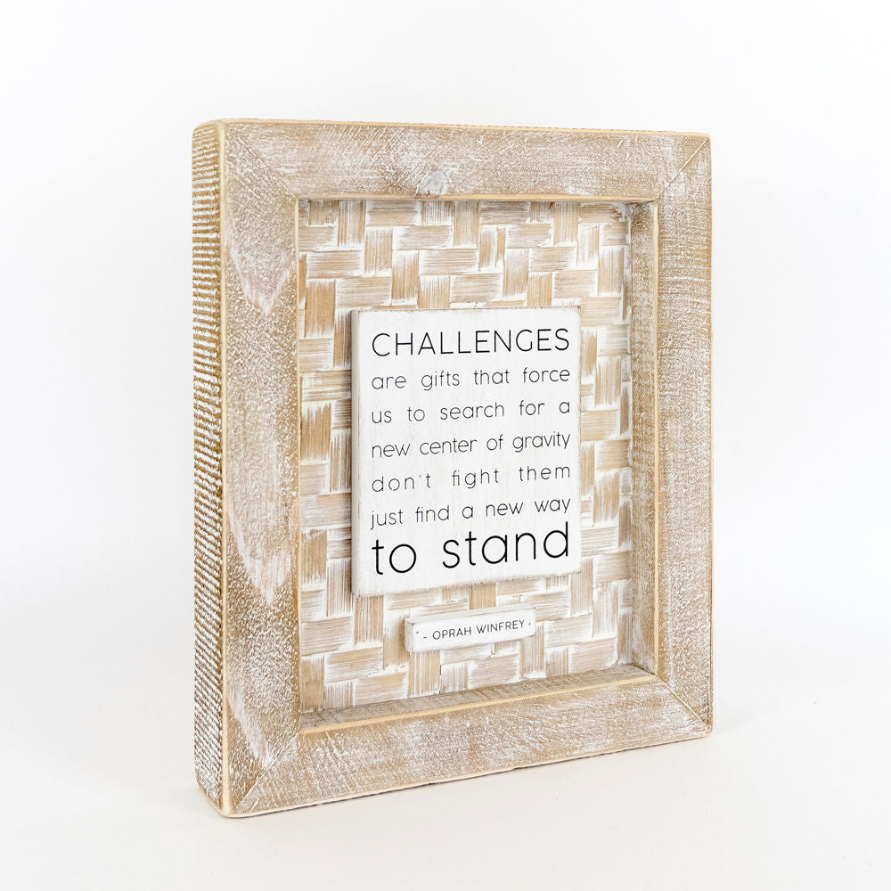 Criss cross wood Framed sign (CHALLANGES) - The Nifty Decor