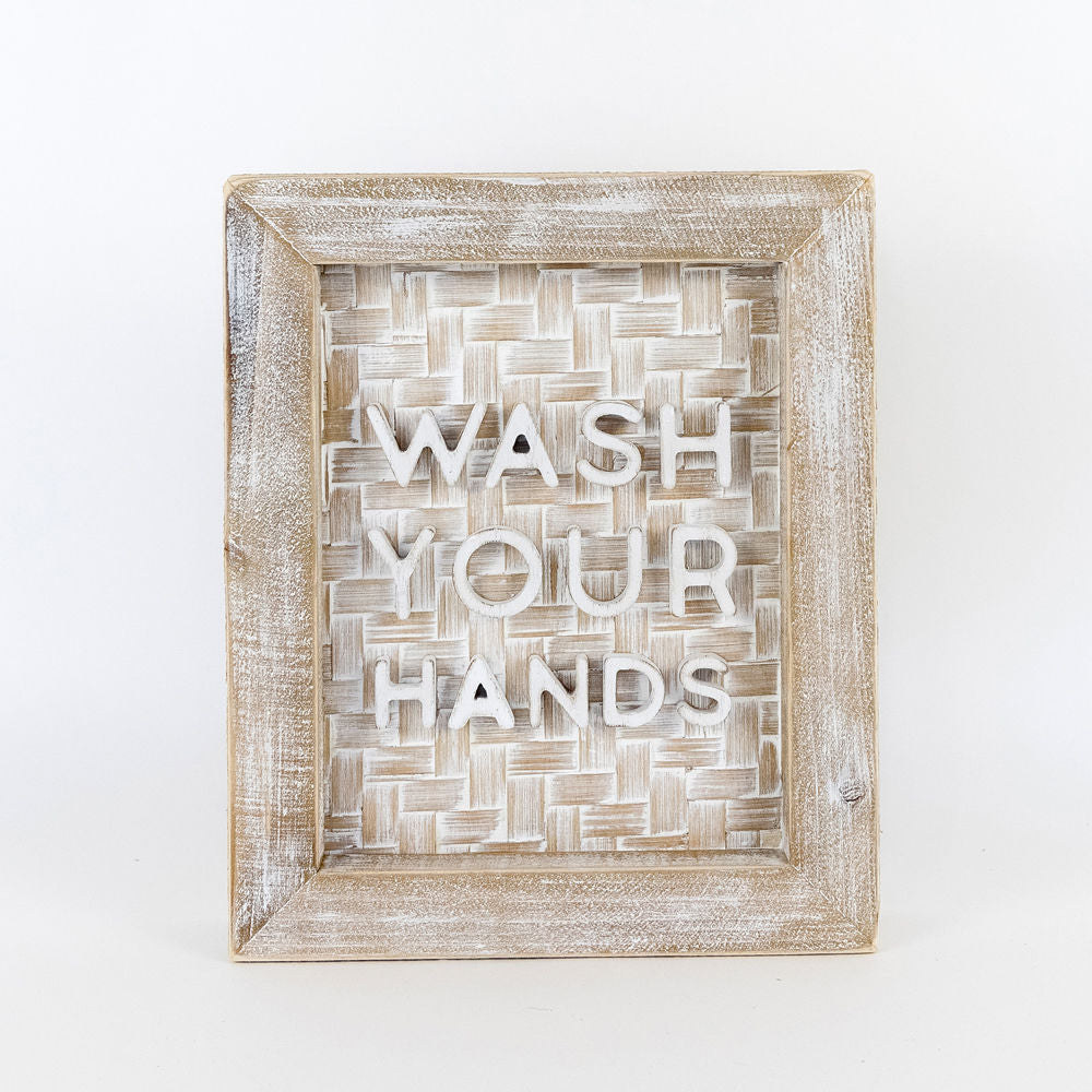Bamboo Wood Frames Sign (WASH HANDS) - The Nifty Decor
