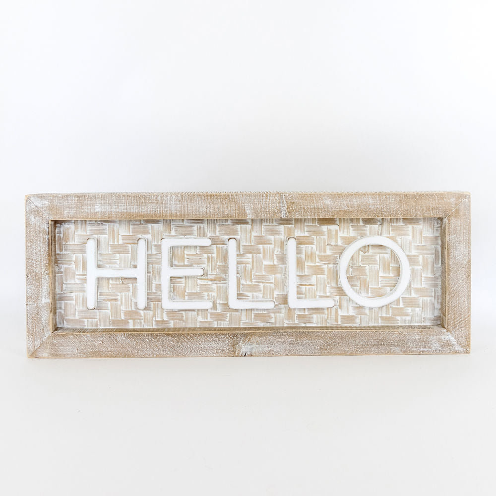 Bamboo Wood Frames Sign (HELLO) - The Nifty Decor