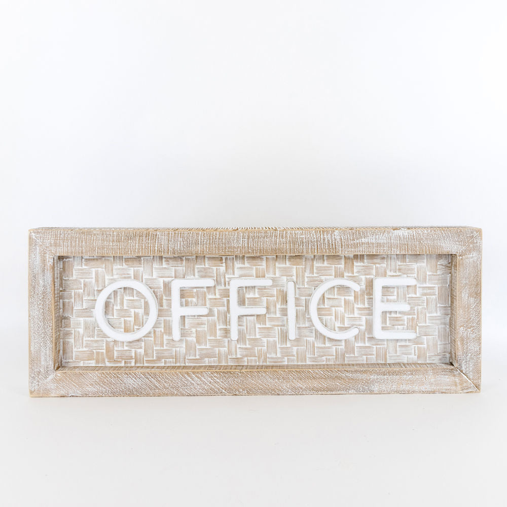 Wood framed sign (OFFICE) - The Nifty Decor