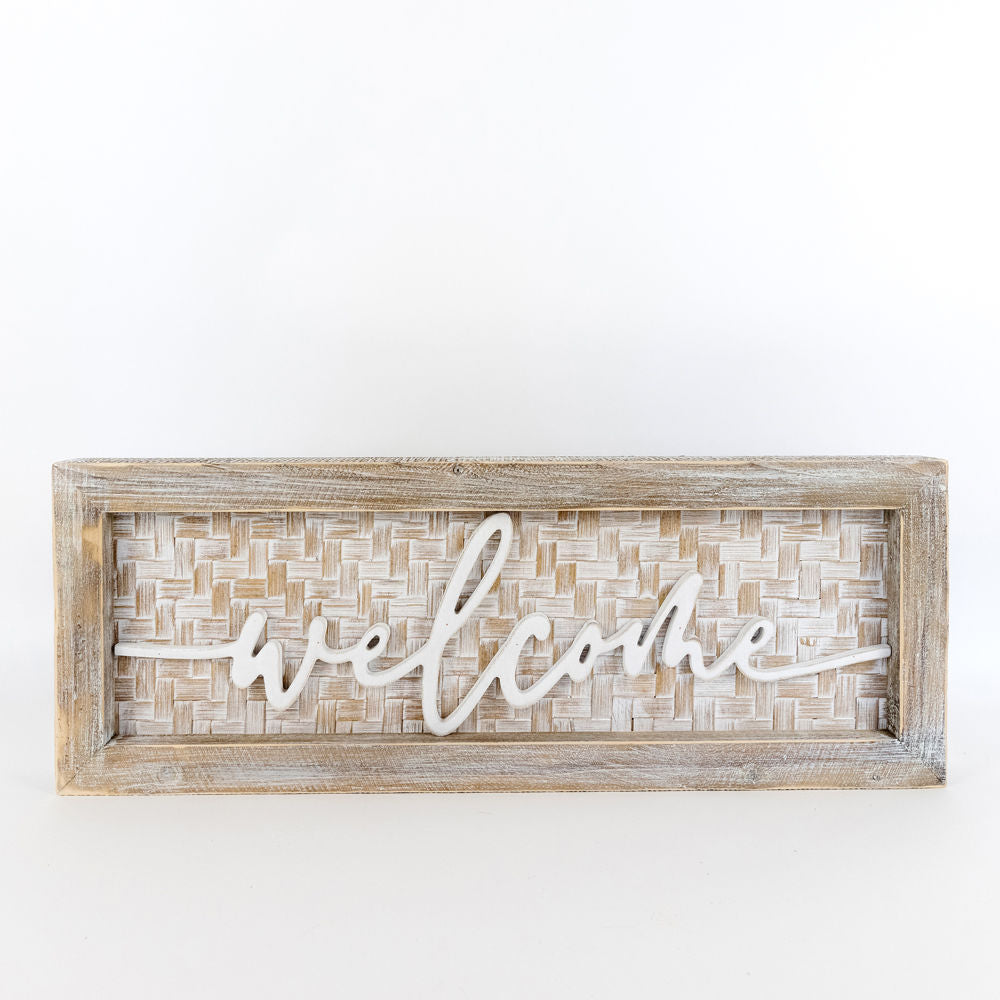 Wood framed sign (WELCOME) - The Nifty Decor