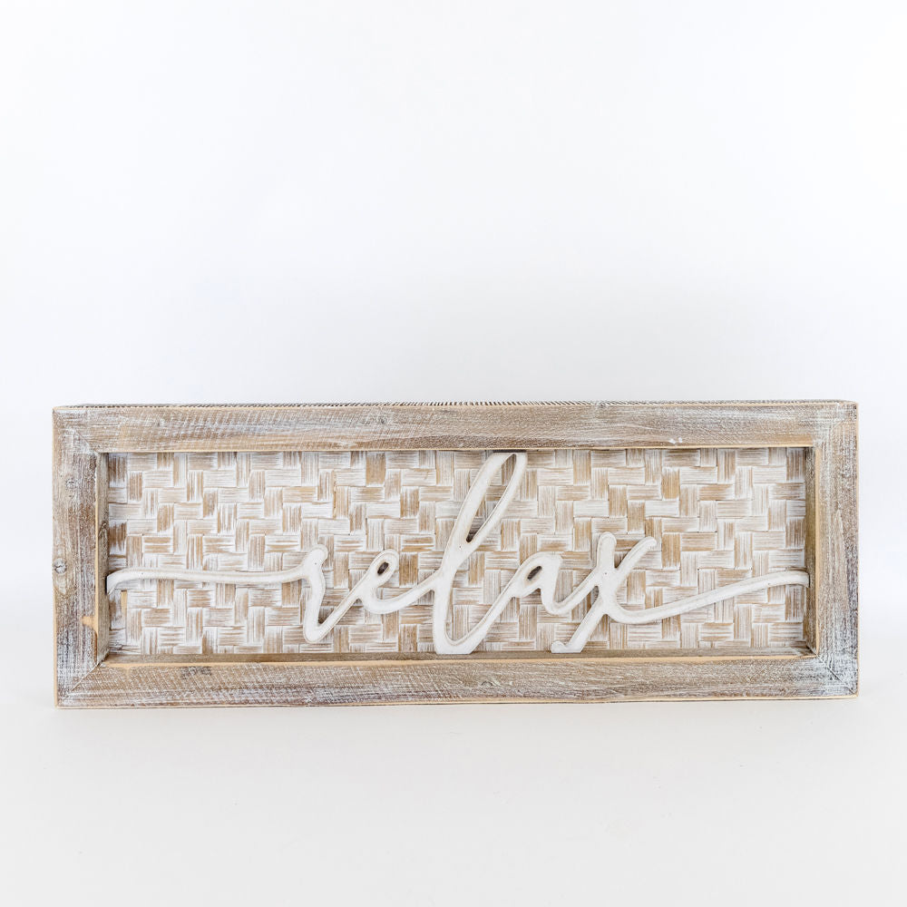 Wood framed sign (RELAX) - The Nifty Decor