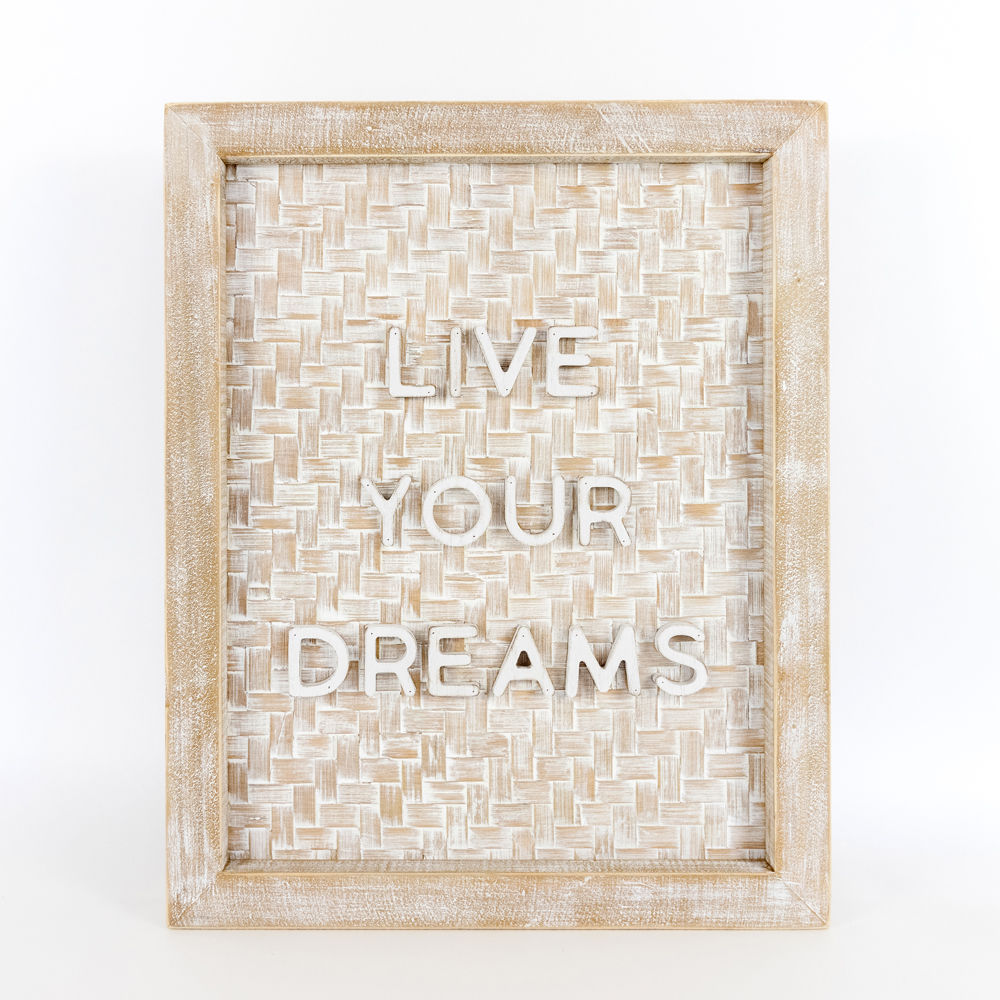 Bamboo wood framed sign (DREAMS) - The Nifty Decor