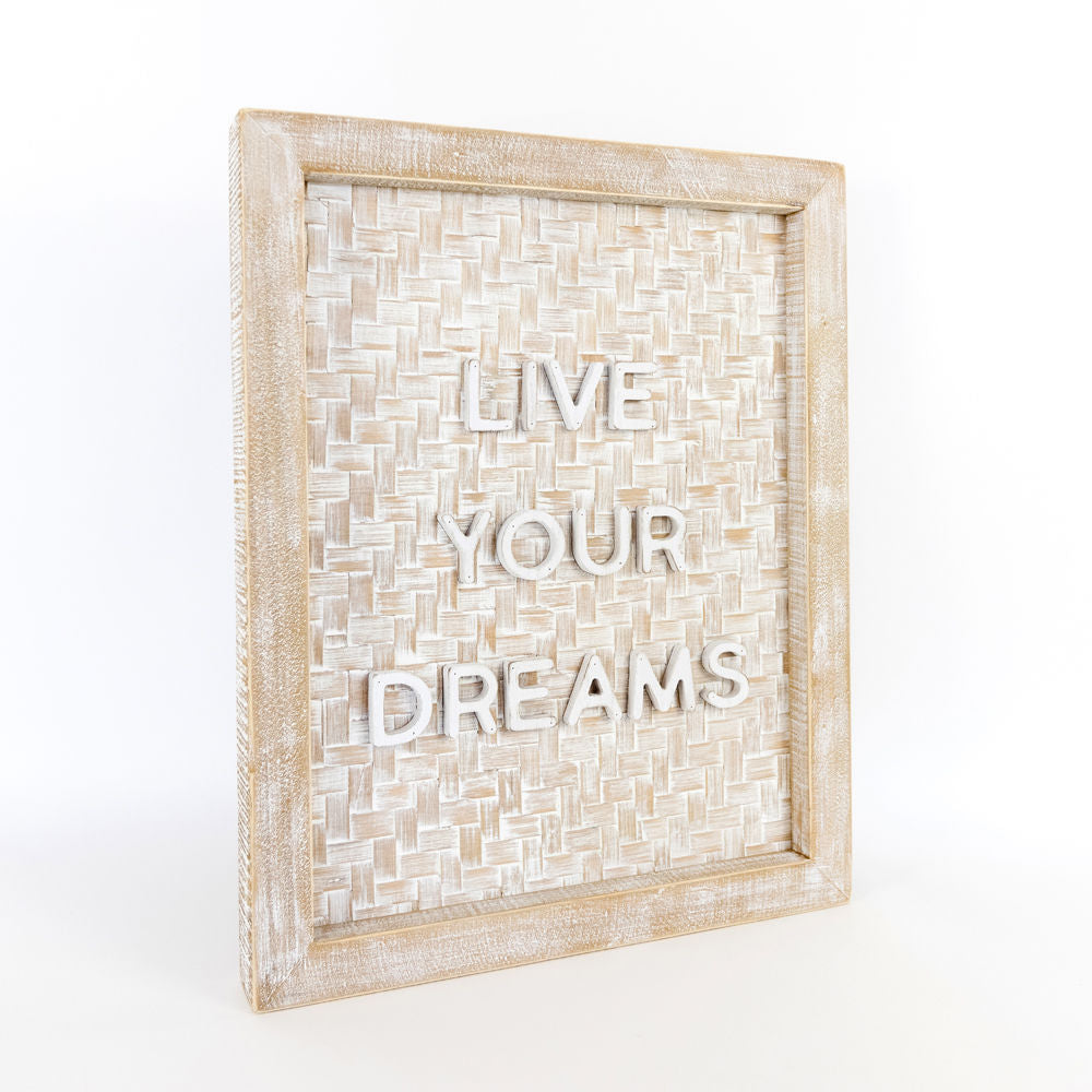 Bamboo wood framed sign (DREAMS) - The Nifty Decor