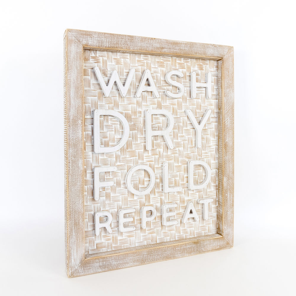 Bamboo wood framed sign (WASH DRY) - The Nifty Decor