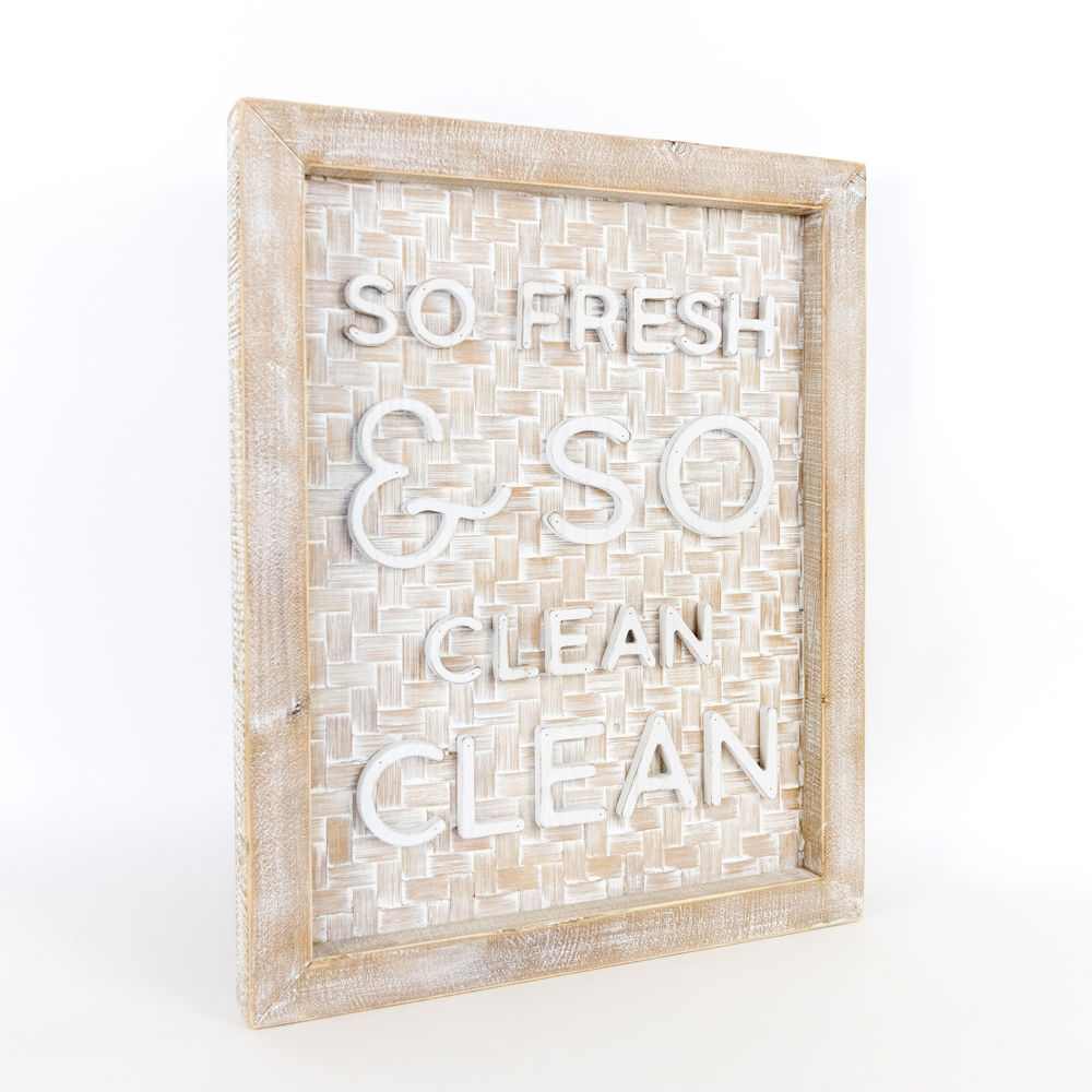 Bamboo wood framed sign (SO CLEAN) - The Nifty Decor