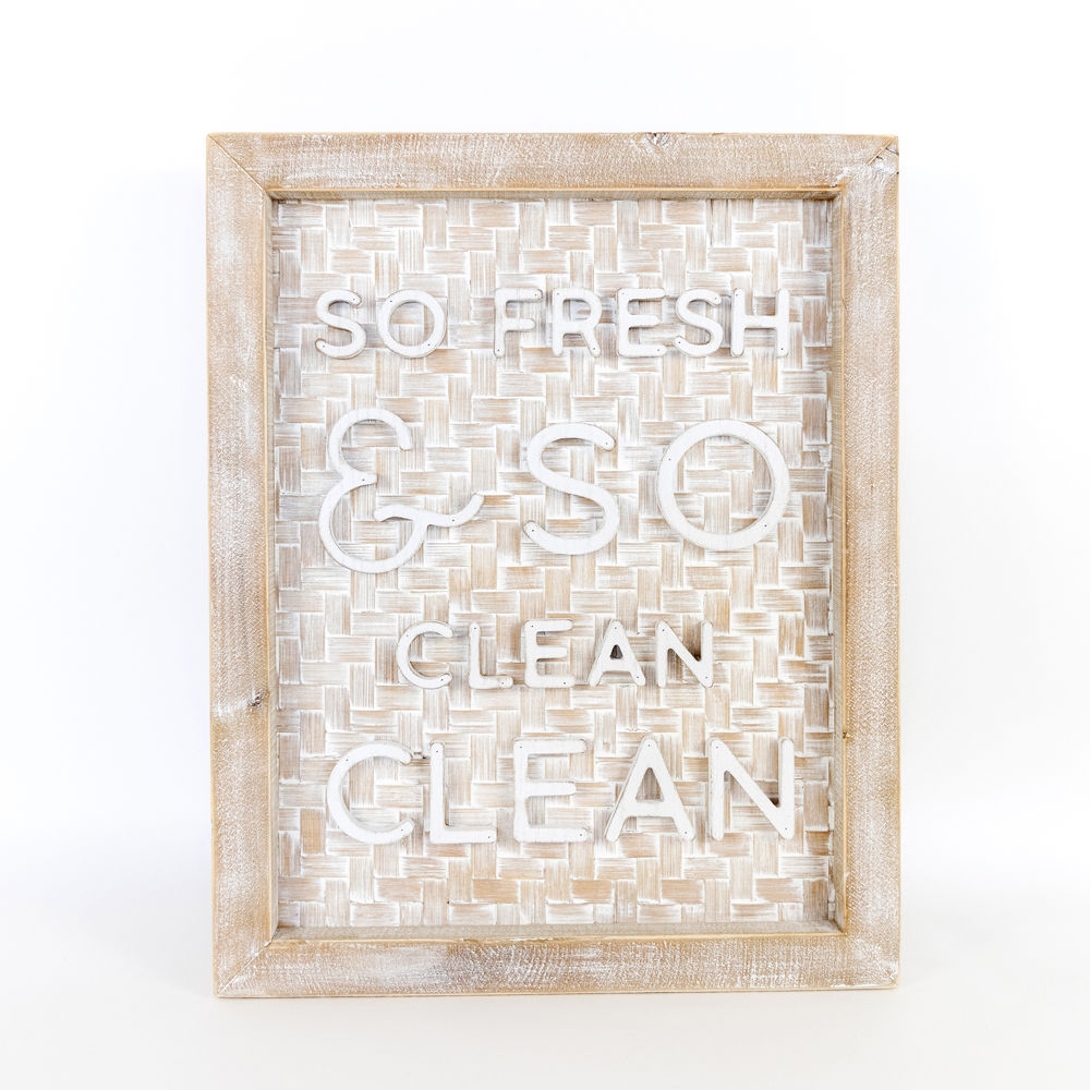 Bamboo wood framed sign (SO CLEAN) - The Nifty Decor