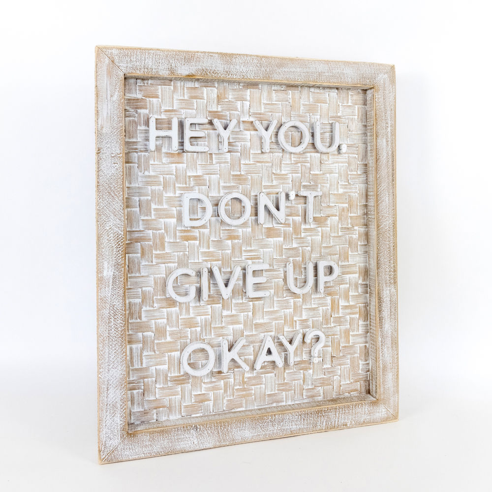 Bamboo wood framed sign (HEY YOU) - The Nifty Decor
