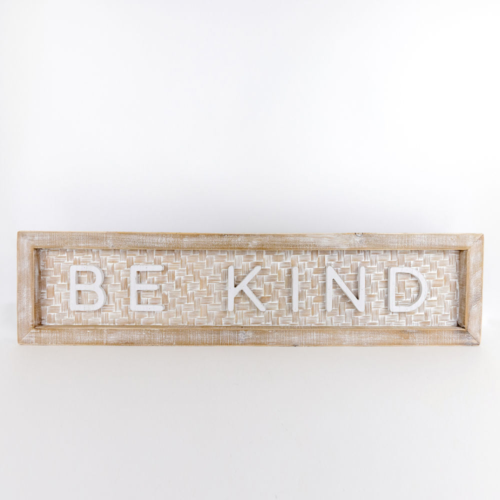 White letter wood framed sign (BE KIND) - The Nifty Decor