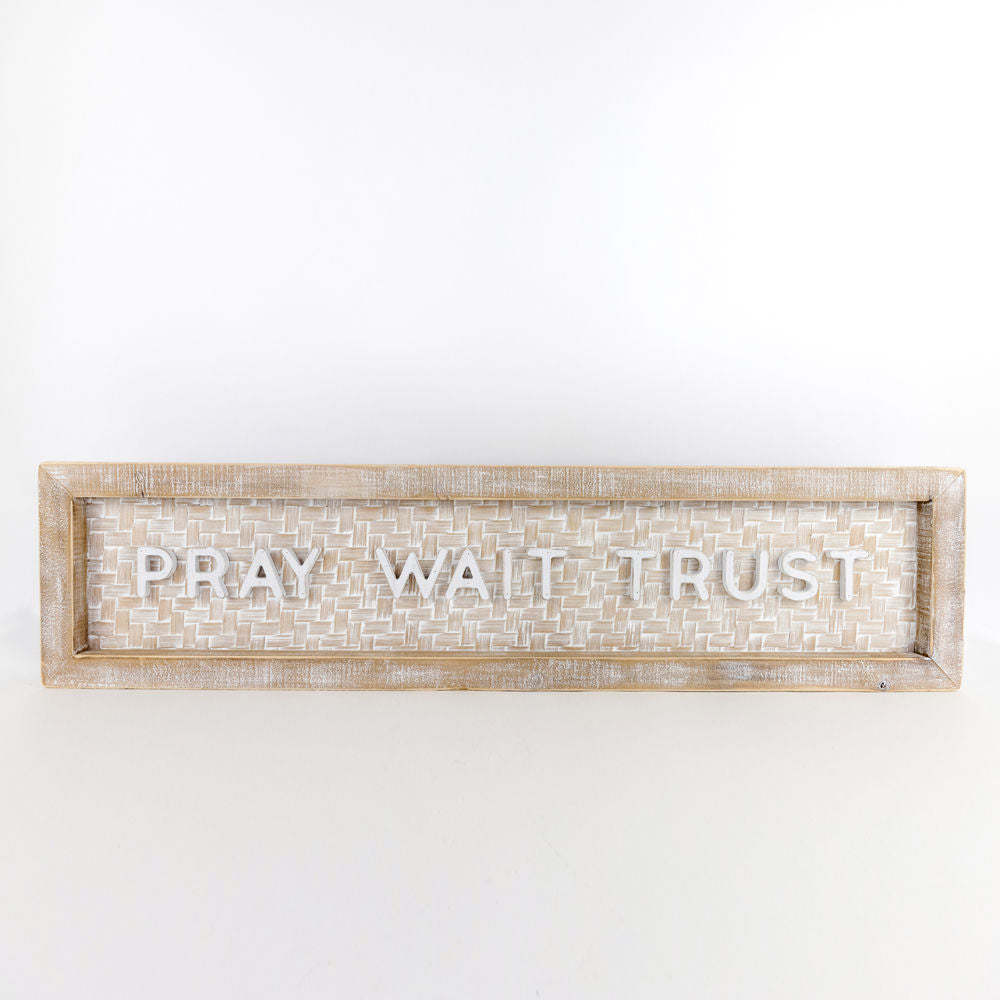 Bamboo wood framed sign (PRAY) - The Nifty Decor