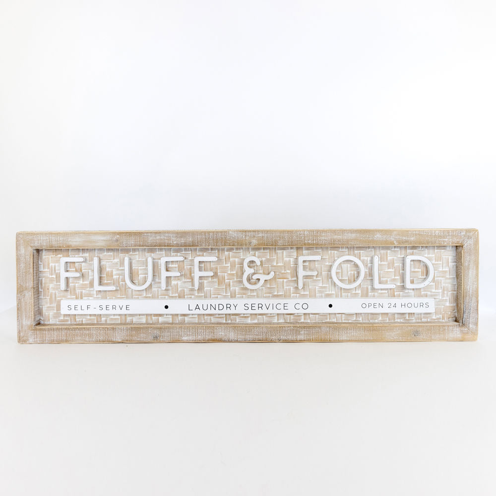 Bamboo wood framed sign (FLUFF) - The Nifty Decor