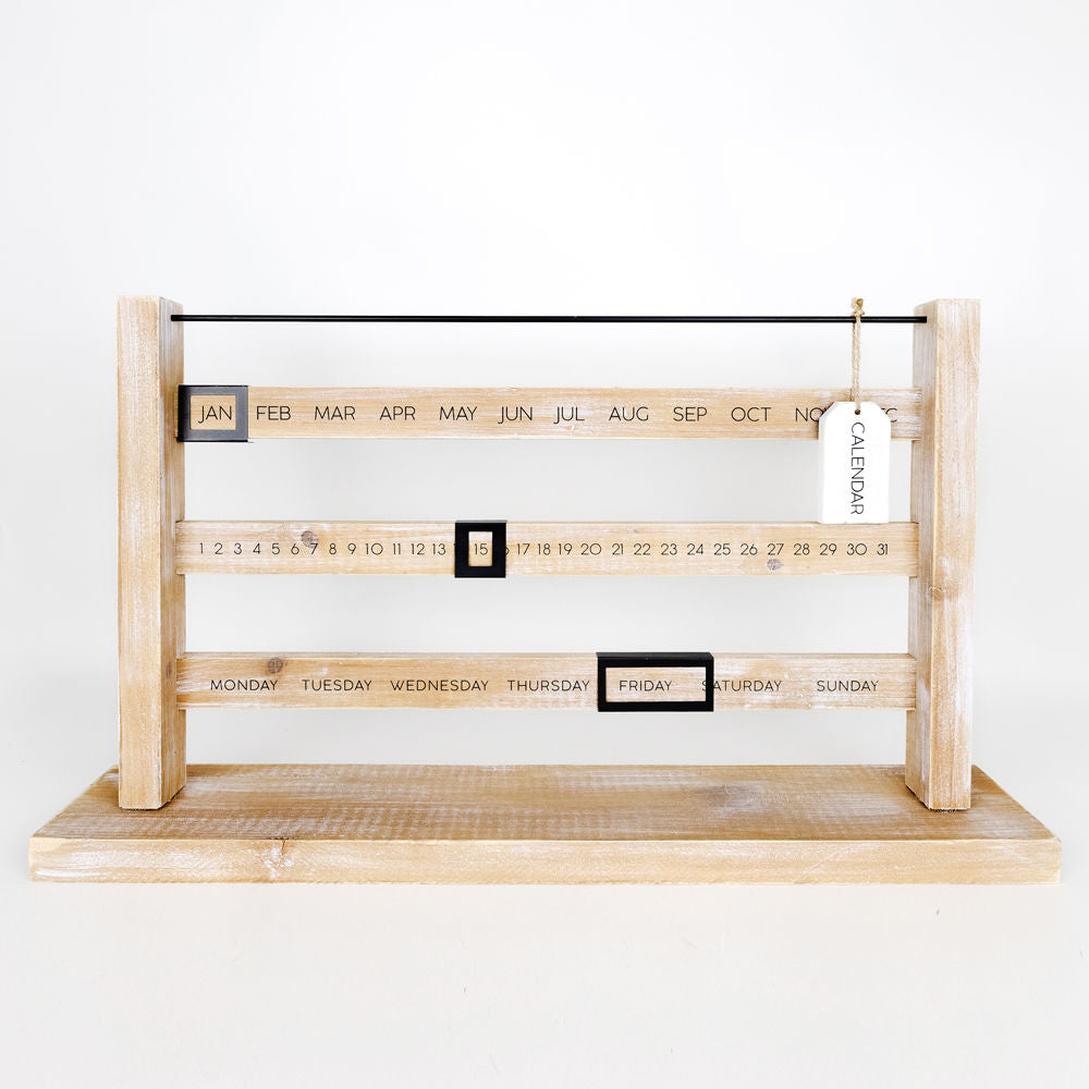 Bamboo wood calendar scale - The Nifty Decor
