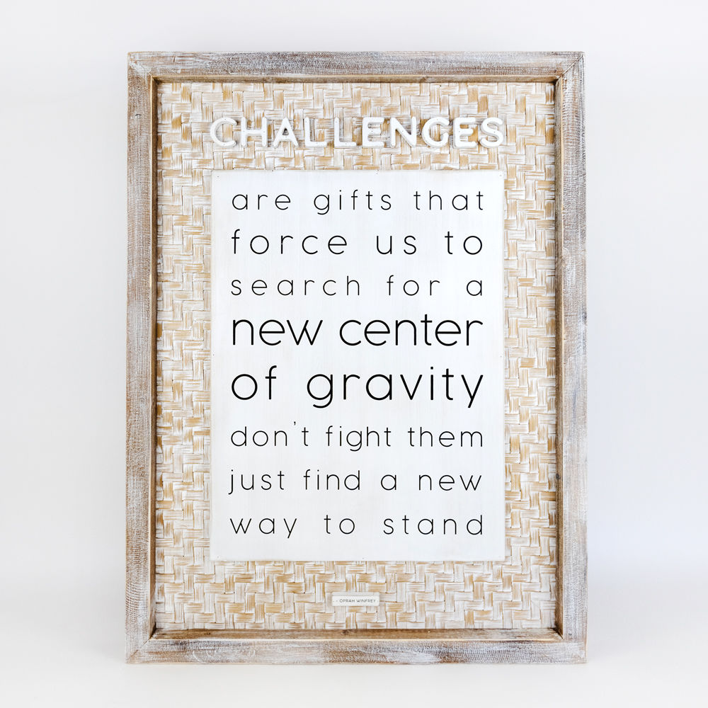 Bamboo wood framed sign (CHALLANGES) - The Nifty Decor