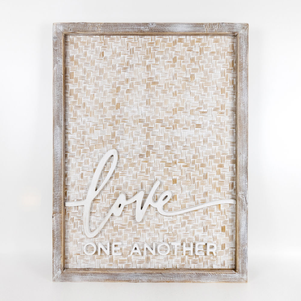 Bamboo wood framed sign (LOVE ANOTHER) - The Nifty Decor