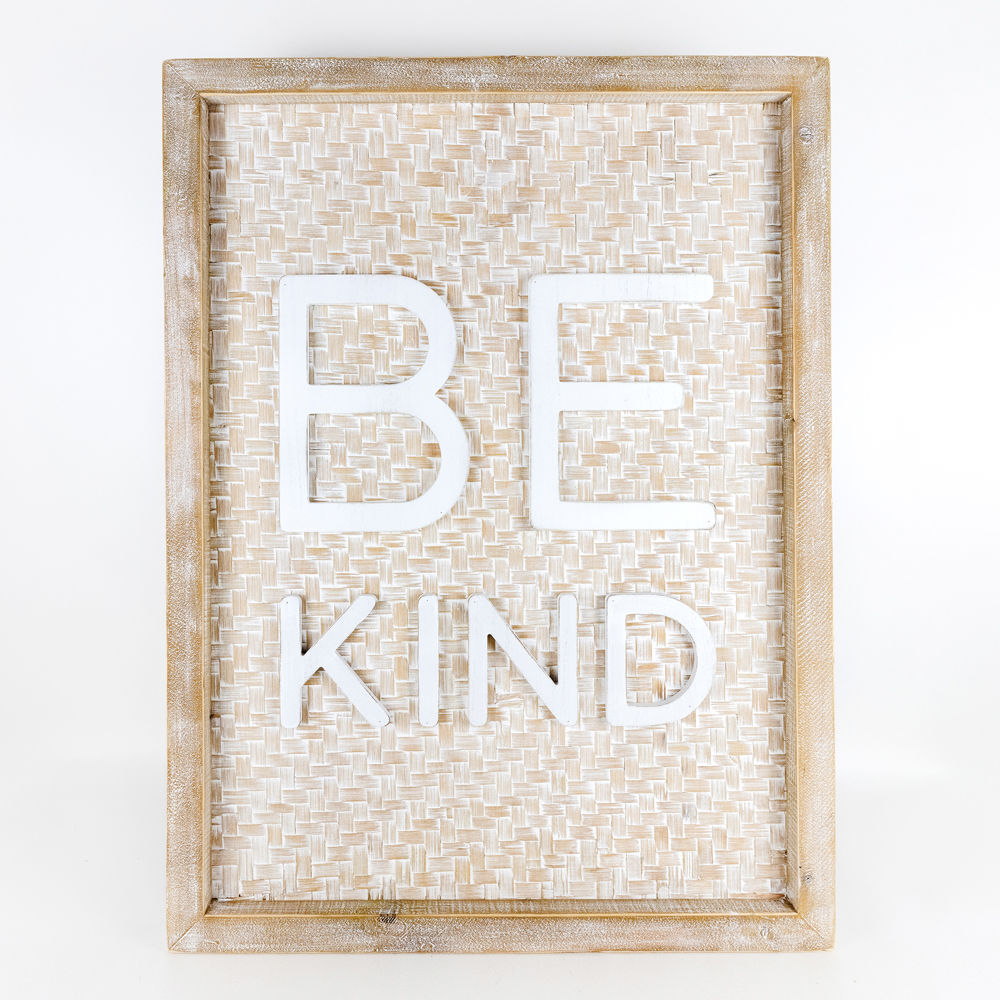 Criss cross wood framed sign (BE KIND) - The Nifty Decor