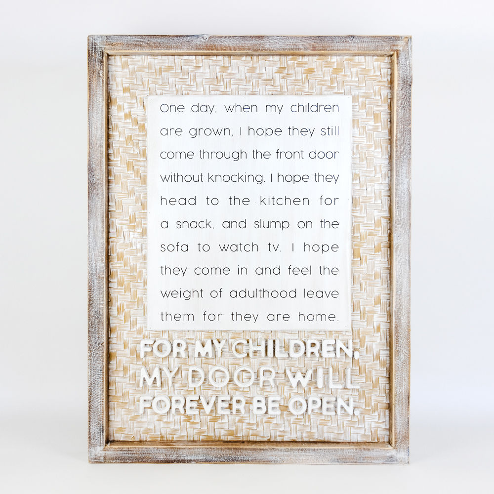 Bamboo wood framed sign (MY DOOR) - The Nifty Decor