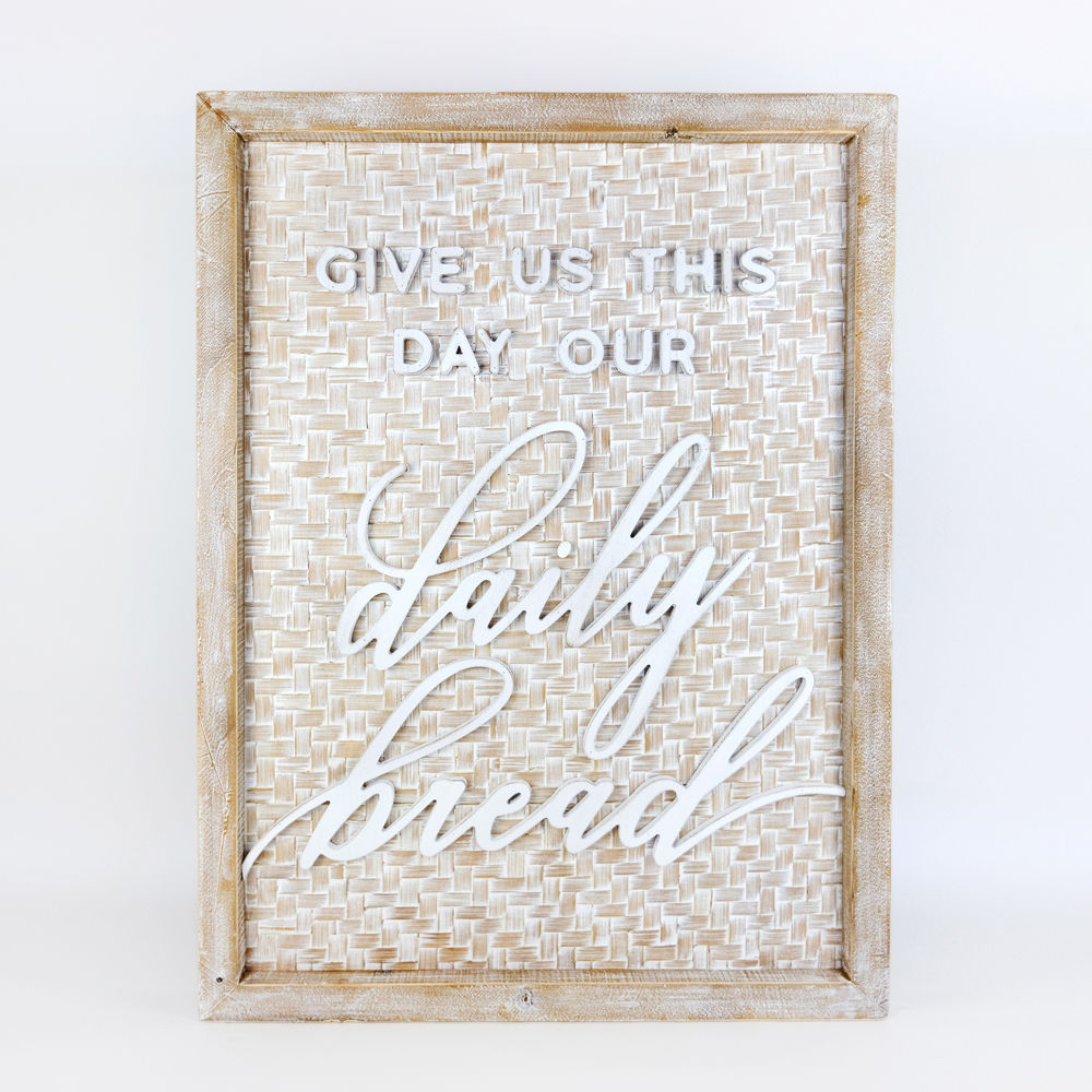 Bamboo wood framed sign (DAILY BREAD) - The Nifty Decor