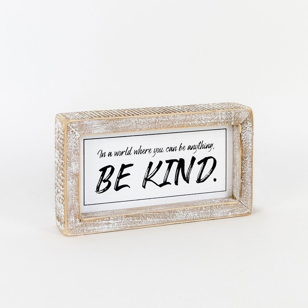 Reversible wood framed sign(CHANGE/ KIND) - The Nifty Decor