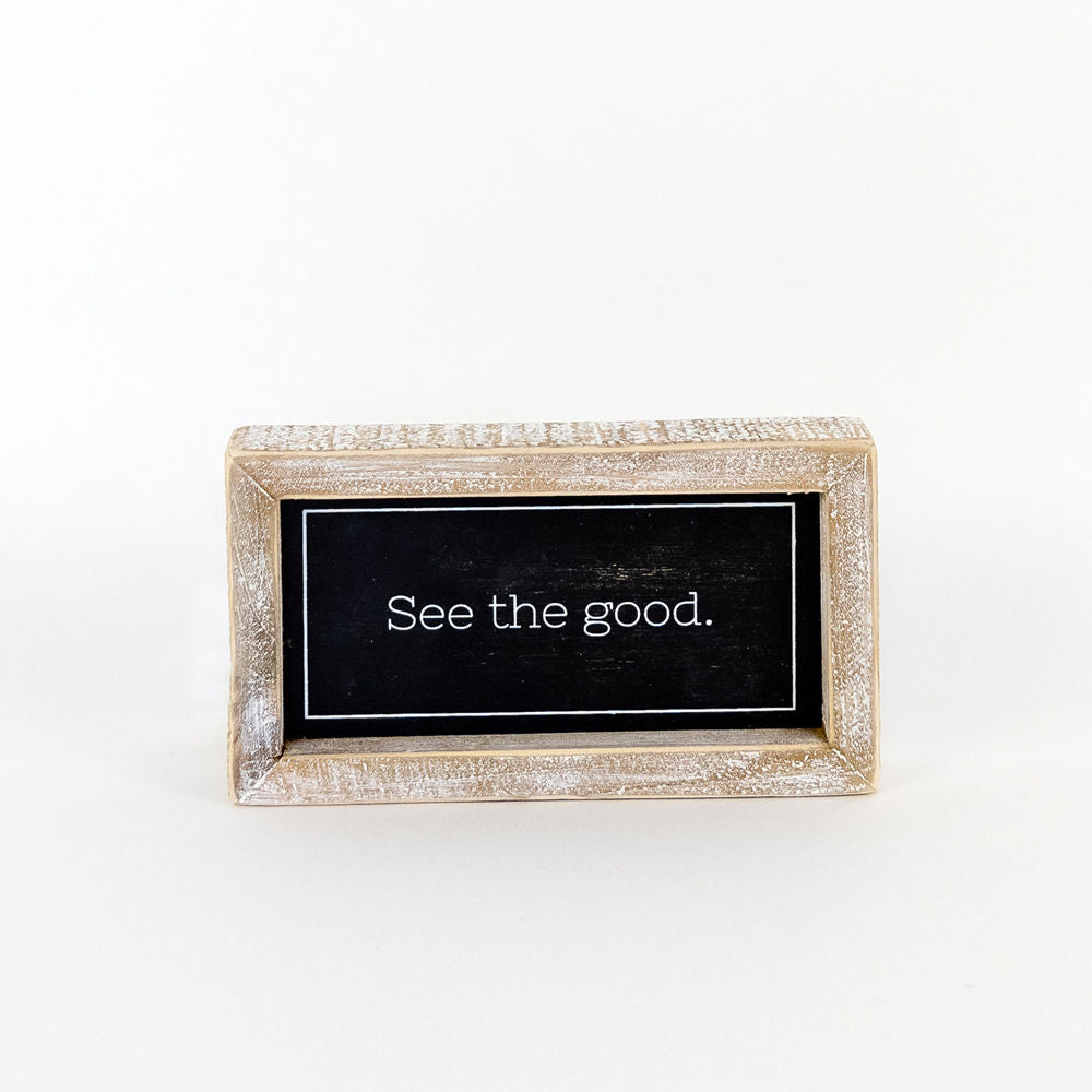 Reverse wood framed sign (GOOD/TODAY) - The Nifty Decor