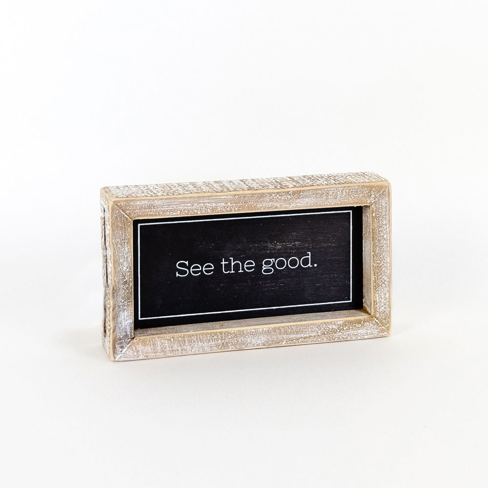 Reverse wood framed sign (GOOD/TODAY) - The Nifty Decor