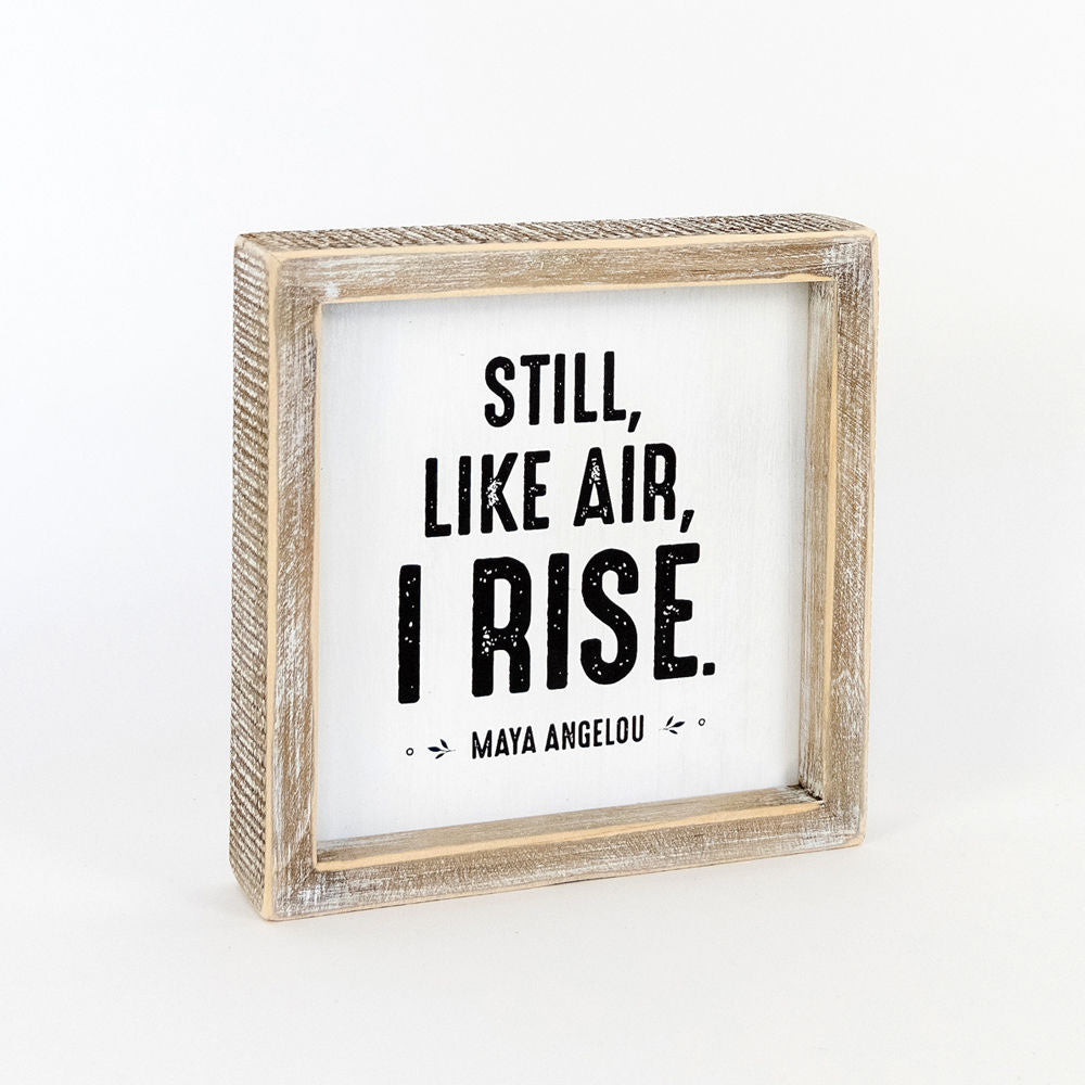 Reversible Wood Framed Sign (RAIN/RISE) - The Nifty Decor