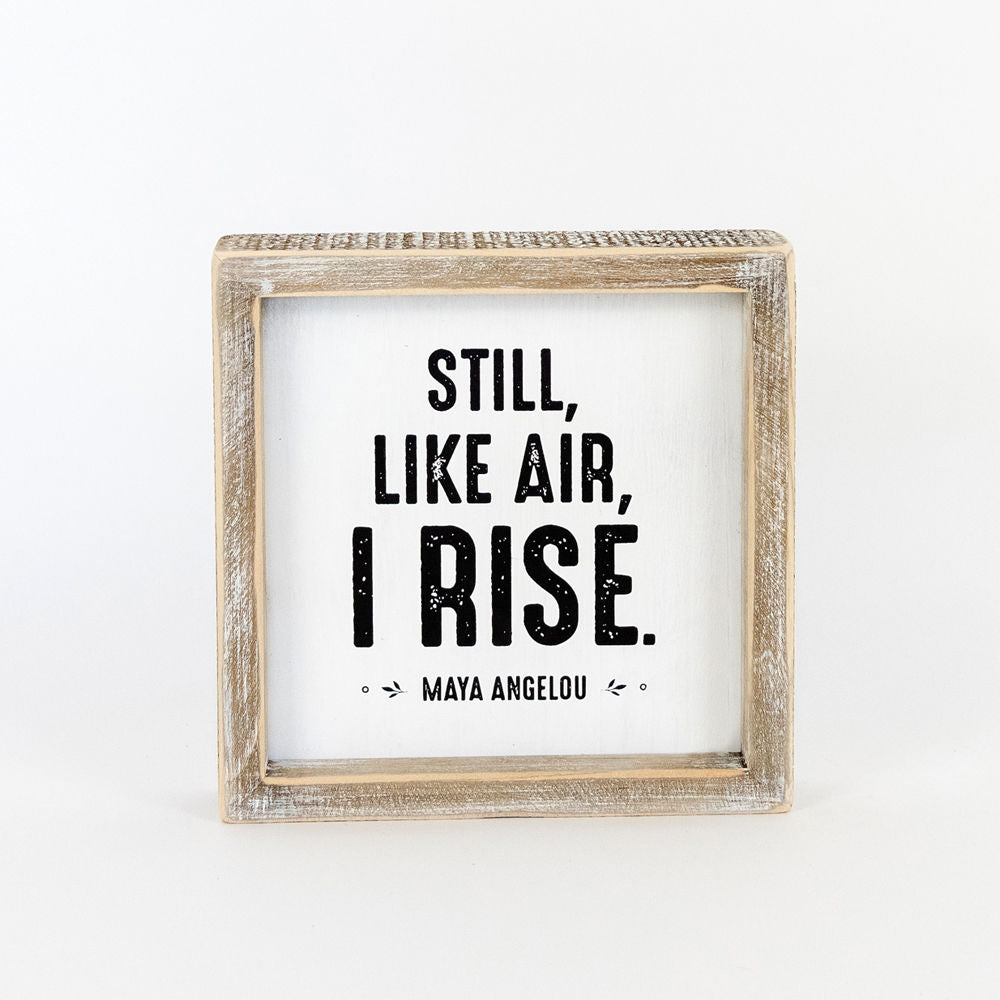 Reversible Wood Framed Sign (RAIN/RISE) - The Nifty Decor