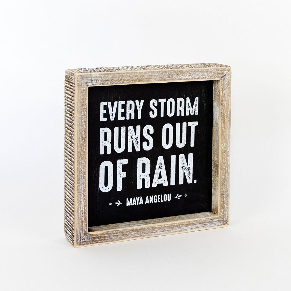 Reversible Wood Framed Sign (RAIN/RISE) - The Nifty Decor
